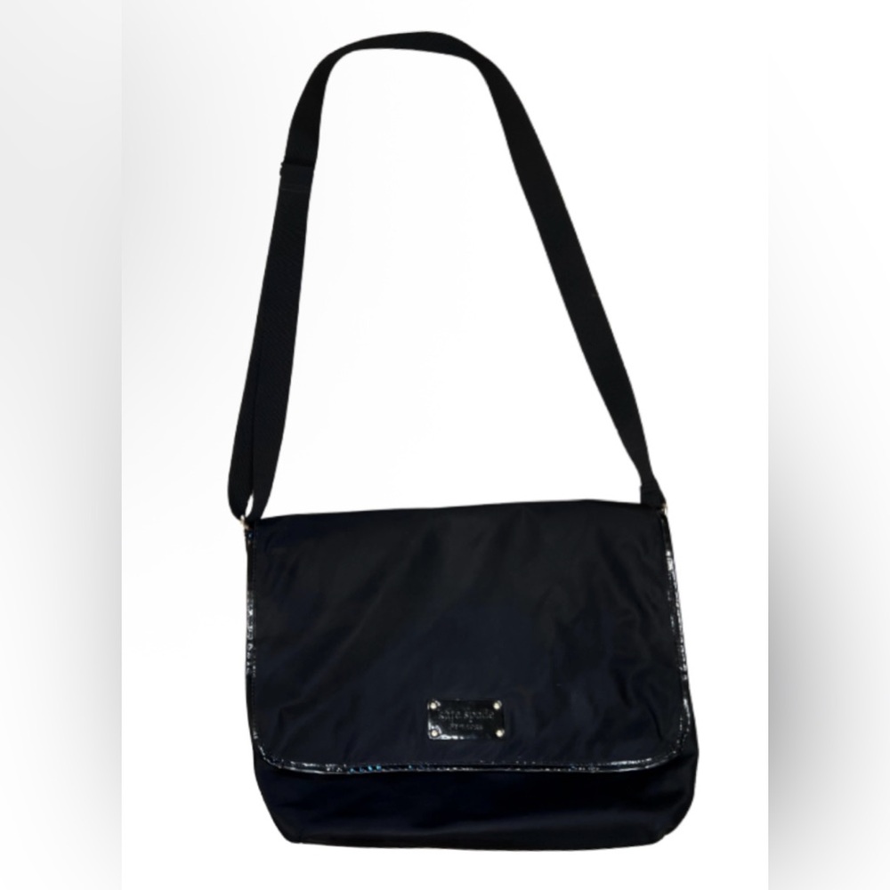 Kate Spade Black Nylon Messenger Diaper Laptop Bag